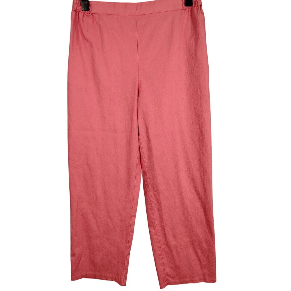 NWT Koret Womens SZ 16 Paisley A La Mode Pants Pink Cotton Blend Coastal Grandma